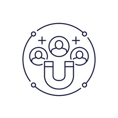 Customer acquisition or retention icon in line style