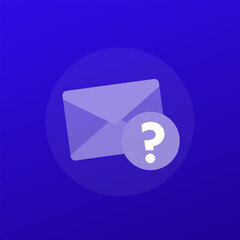 request mail vector icon for apps, transparent design