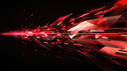 Velocity in Motion - Dynamic Red Arrow Symbolizing F1 Car Speed and Precision on Black Background