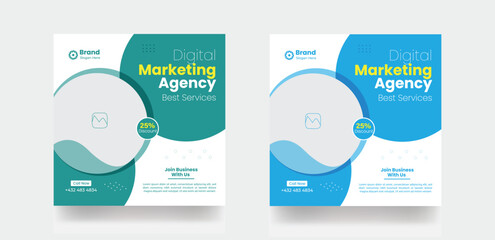 Obraz premium Corporate social media post marketing business advertising banner design template