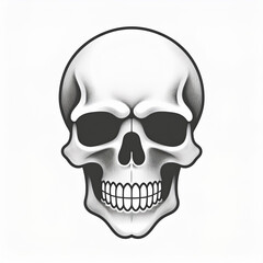 minimalistic vector icon of skull, halloween holiday night theme, logo template for use