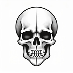 Fototapeta premium minimalistic vector icon of skull, halloween holiday night theme, logo template for use