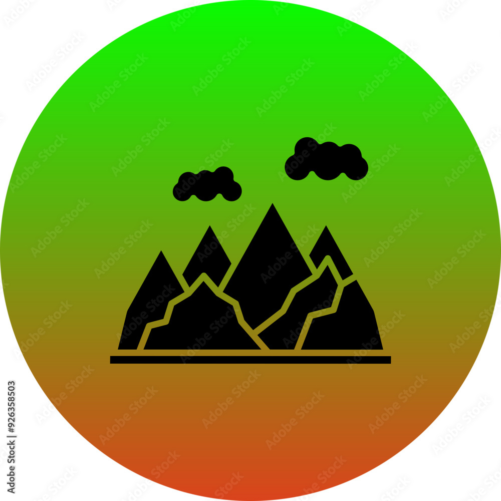 Sticker mountains icon