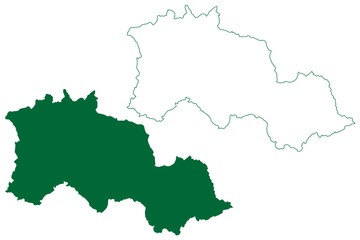 Fototapeta premium Almora district (Uttarakhand or Uttaranchal State, Republic of India) map vector illustration, scribble sketch Almora map