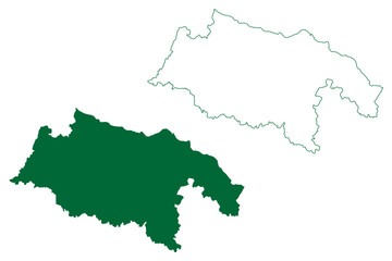 Ambedkar Nagar district (Uttar Pradesh State, Republic of India) map vector illustration, scribble sketch Ambedkar Nagar map