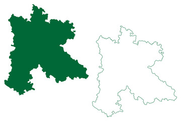 Fototapeta premium Amethi district (Uttar Pradesh State, Republic of India) map vector illustration, scribble sketch Amethi map