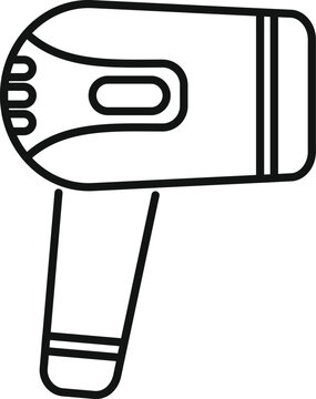 recommend clip art: Minimalist illustration of a hair dryer with a thick outline