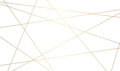 Abstract luxury seamless premium shiny golden random chaotic square and triangle lines on transparent background. Vector, illustration