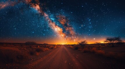 beautiful land with astronomy sky view