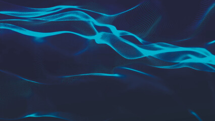 Futuristic particle wave. Abstract technology background. Big data visualization. Vector illustration