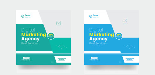 Digital marketing social media post banner business agency template