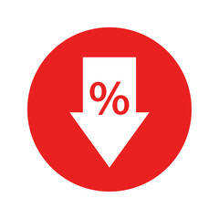 Arrow down with percentage icon
