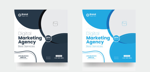 Digital marketing social media post banner business agency template