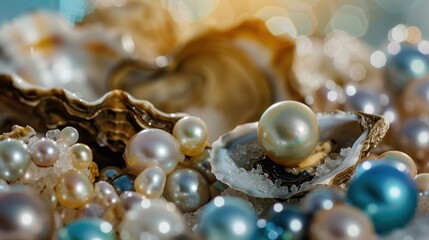 Akoya Pearls Nestled in Oysters with Sparkling Highlights
