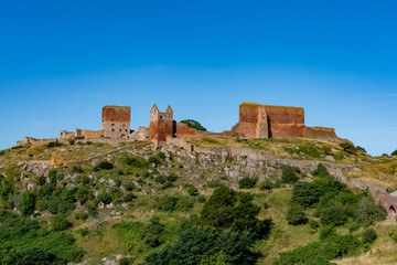 Obraz premium Views around the Danish Island of Bornholm Hammershus Castle