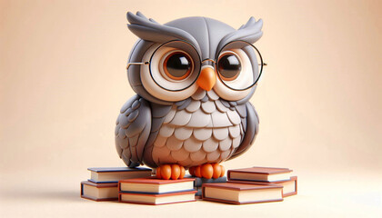 owl with books