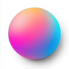 A vibrant gradient sphere featuring a blend of pink, blue, and orange hues, perfect for modern design and artistic purposes.