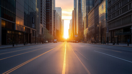 empty road in the town