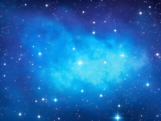 Obraz premium Radiant Blue Nebula and Stars in a Luminous Cosmic Glow Background 