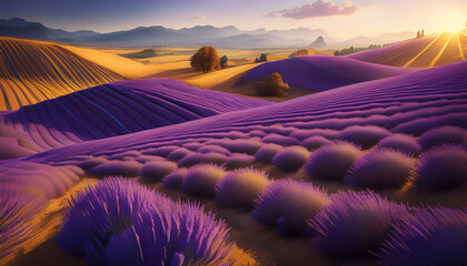 lavender cultivation in large, winding fields and its contribution to the industry