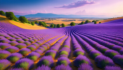 lavender cultivation in large, winding fields and its contribution to the industry