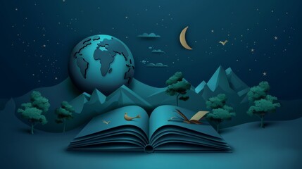 Fototapeta premium Stylized World Map with Abstract Multicultural Representations