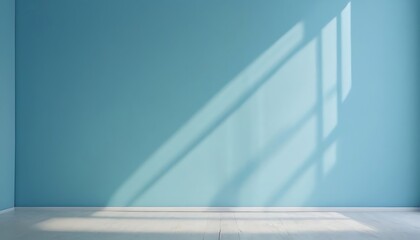 Fototapeta premium Background for product presentation.Empty floor and wall background illuminated by sunlight and plant shadows.3d illustration.14