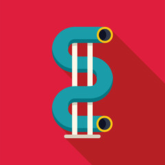 Playground slide winding down providing entertainment and joy in amusement park