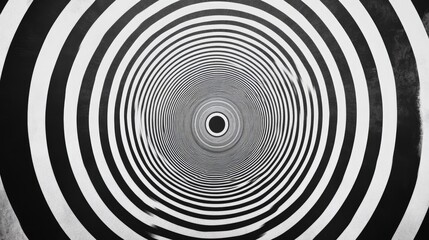 Obraz premium Black and white abstract concentric circles, hypnotic background