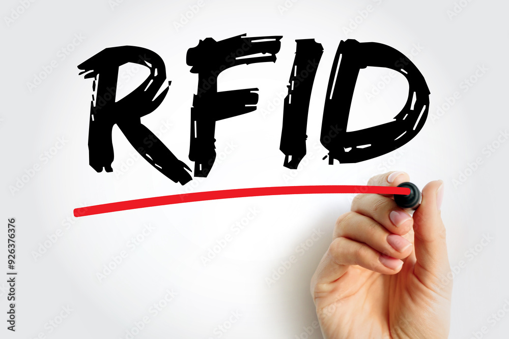 Poster rfid radio-frequency identification - electromagnetic fields to automatically identify and track tag