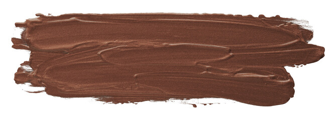 Shiny brown brush stroke isolated on transparent background