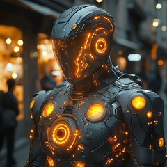 Fototapeta premium Echoes of a Distant Future: Chronicles of the Cybernetic Age