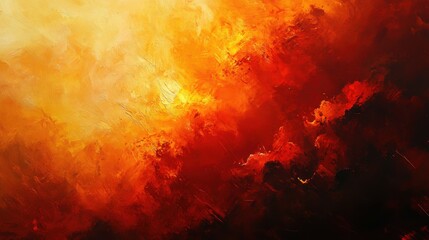Obraz premium Abstract artwork featuring vibrant hues of orange and red, evoking a sense of energy.