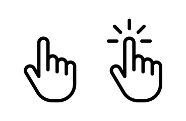 Hand cursor icon set
