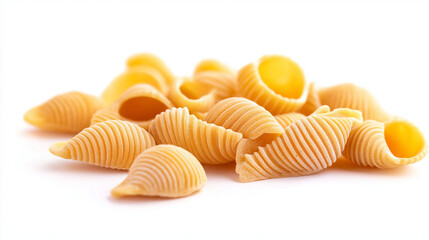 shell pasta isolated on white background
