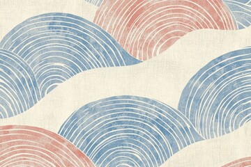 Vibrant Textured Wallpaper Pattern with Organic Geometric Style and Random Pantone Colors Japanese Bohemian Nordic Boho Woodblock Prints for Modern Interior Decor