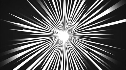 Obraz premium Monochrome abstract starburst pattern, energetic and bold design