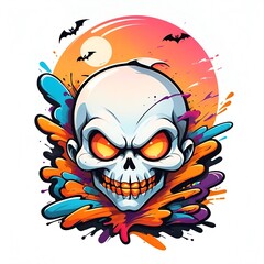 Fototapeta premium Halloween Skull Illustration