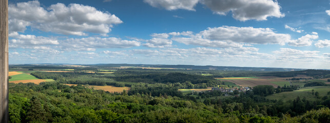 View of the Chemin des Dames plateau in the Aisne. France. Panorama