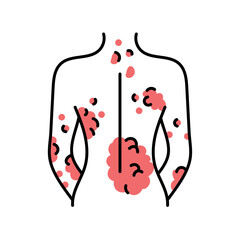 Psoriasis color line icon. Autoimmune diseases.