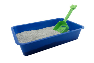 Cat litter box and toilet sand ( cat toilet ) isolated full transparent PNG.
