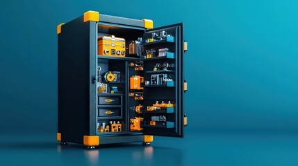 A safe with several sections designated for various insurance kinds