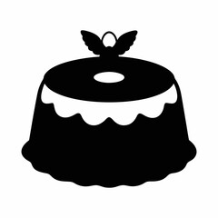 Angel food cake silhouette illustration
