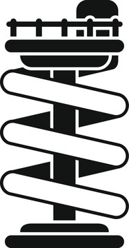 recommend clip art: Tall spiral water slide is ready for summer fun, providing a thrilling descent into the water below