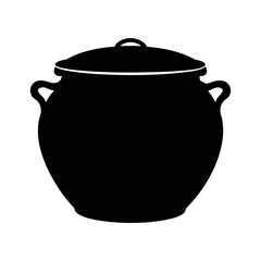 Ceramic pot silhouette illustratio