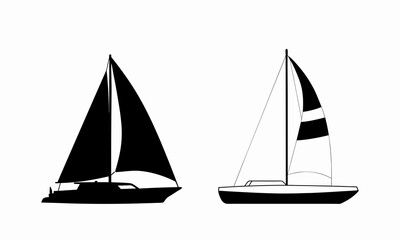 Catamarans silhouette illustration