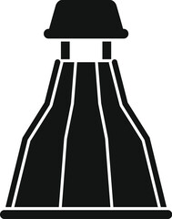 Black silhouette of a playground slide isolated on a white background