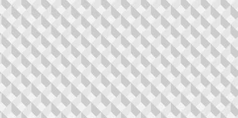 Fototapeta premium Abstract geometric white and gray cube seamless pattern. minimal 3d creative isometric hexagon square blank vector illustration mosaic and triangle background.