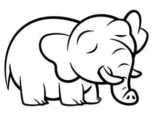 Baby Elephant cartoon characters. Best for coloring book, outline, logo, and mascot with nursery themes