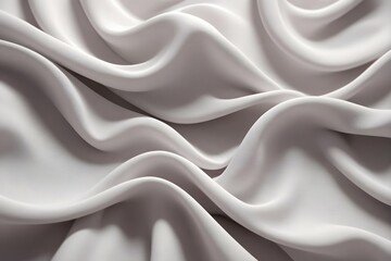 Obraz premium Soft white fabric with flowing waves and subtle texture.